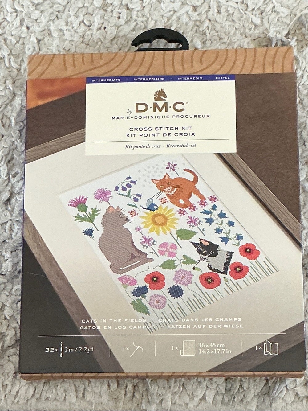 DMC Cats in the Fields Cross Stitch Kit Marie-Dominique Procureur NIB